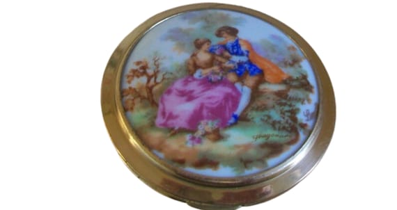 Vintage Limoges Mirror Powder Compact by Fragonard - Etsy display picture 1