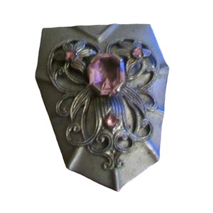 Art Deco Dress Clip with Pink Stones