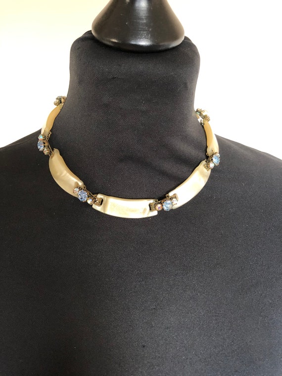 Early Plastic Czech Filigree Choker Style Necklace