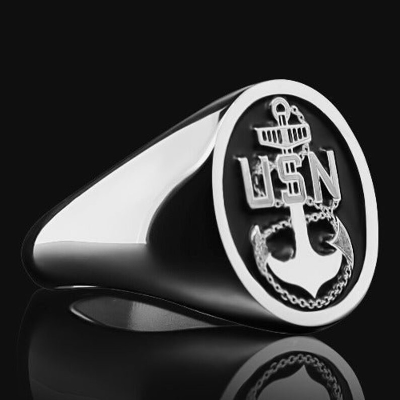 Navy Chief Signet Ring - Etsy