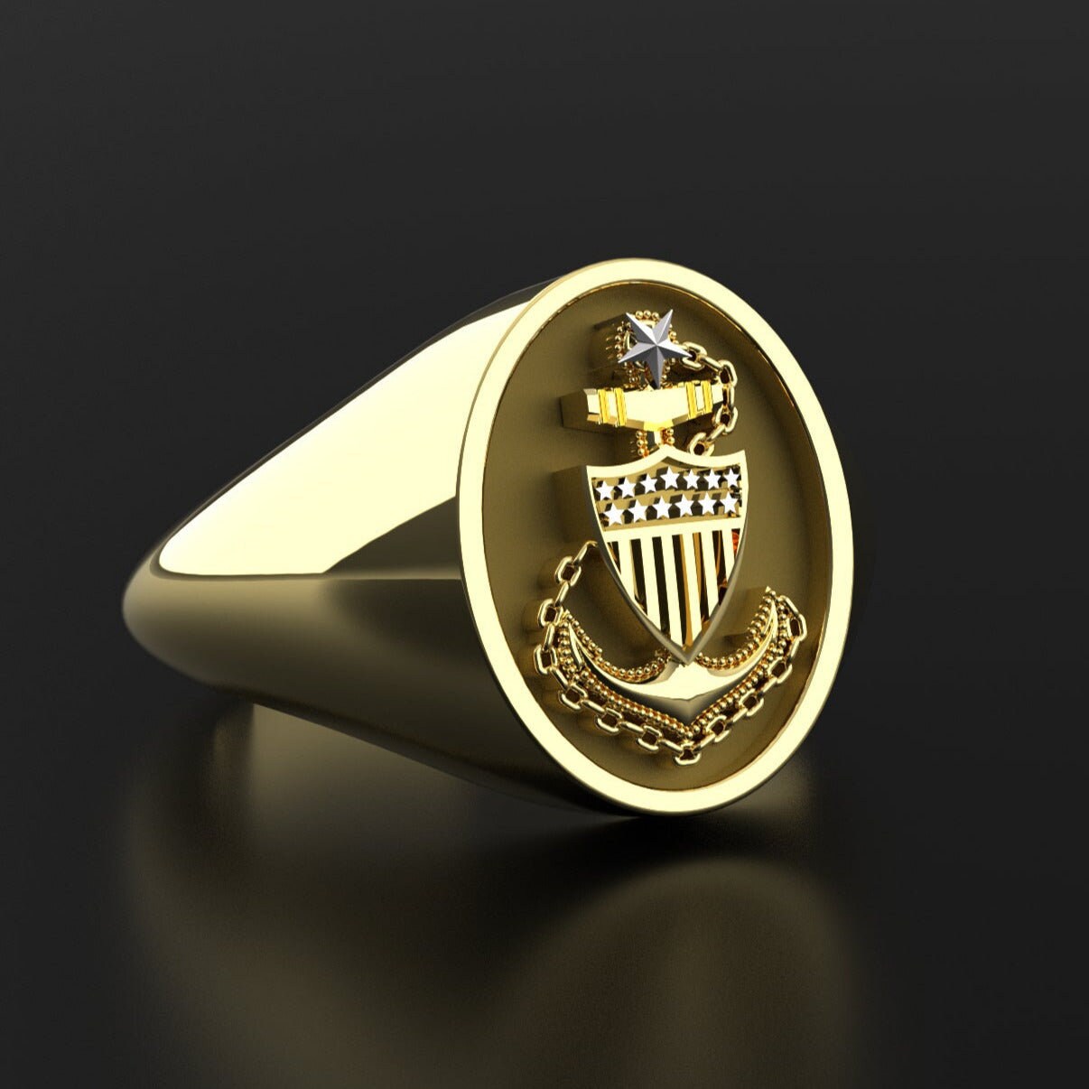 Premium USCG Senior Chief Signet Ring - Etsy