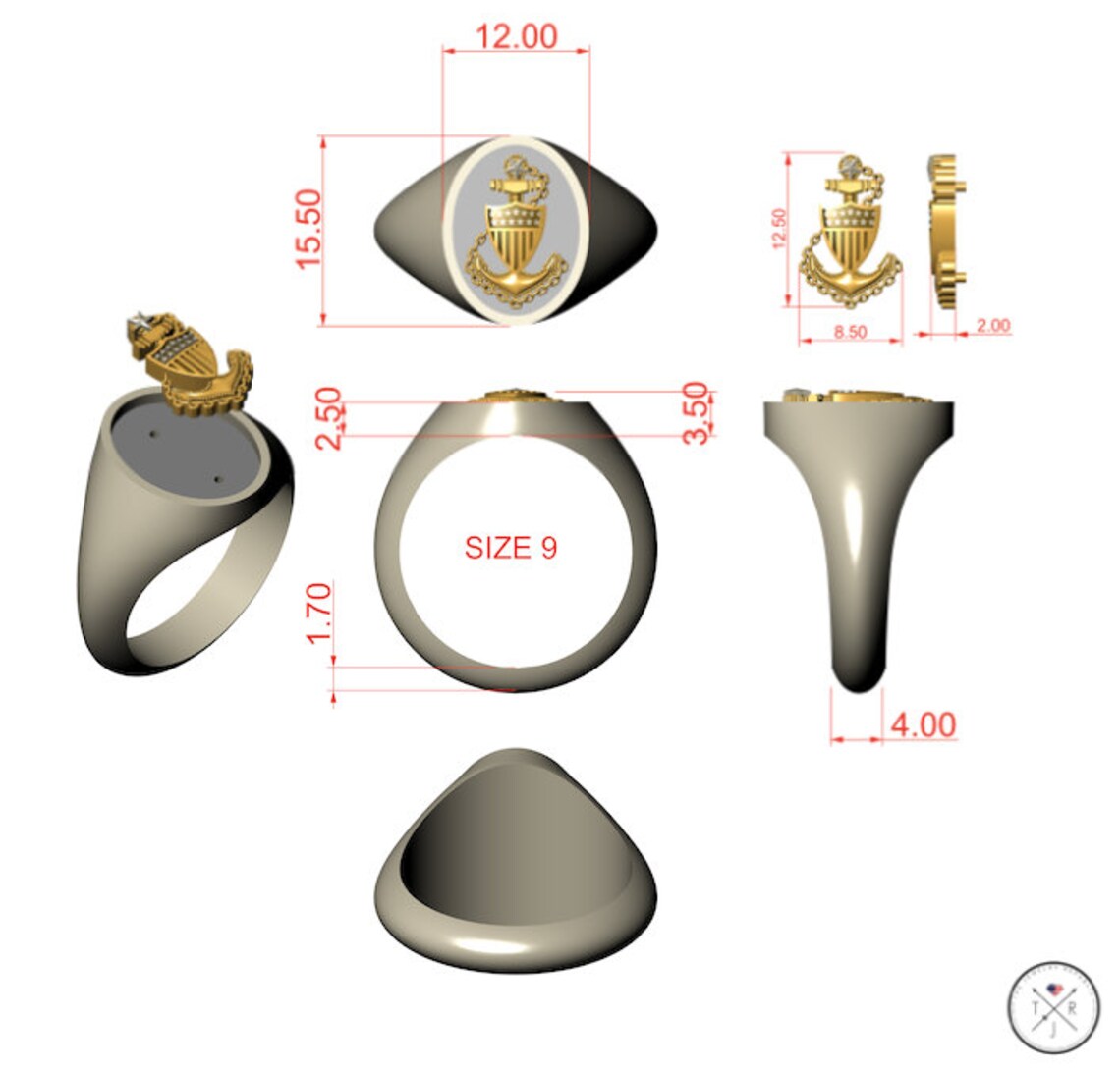 Premium USCG Senior Chief Signet Ring - Etsy
