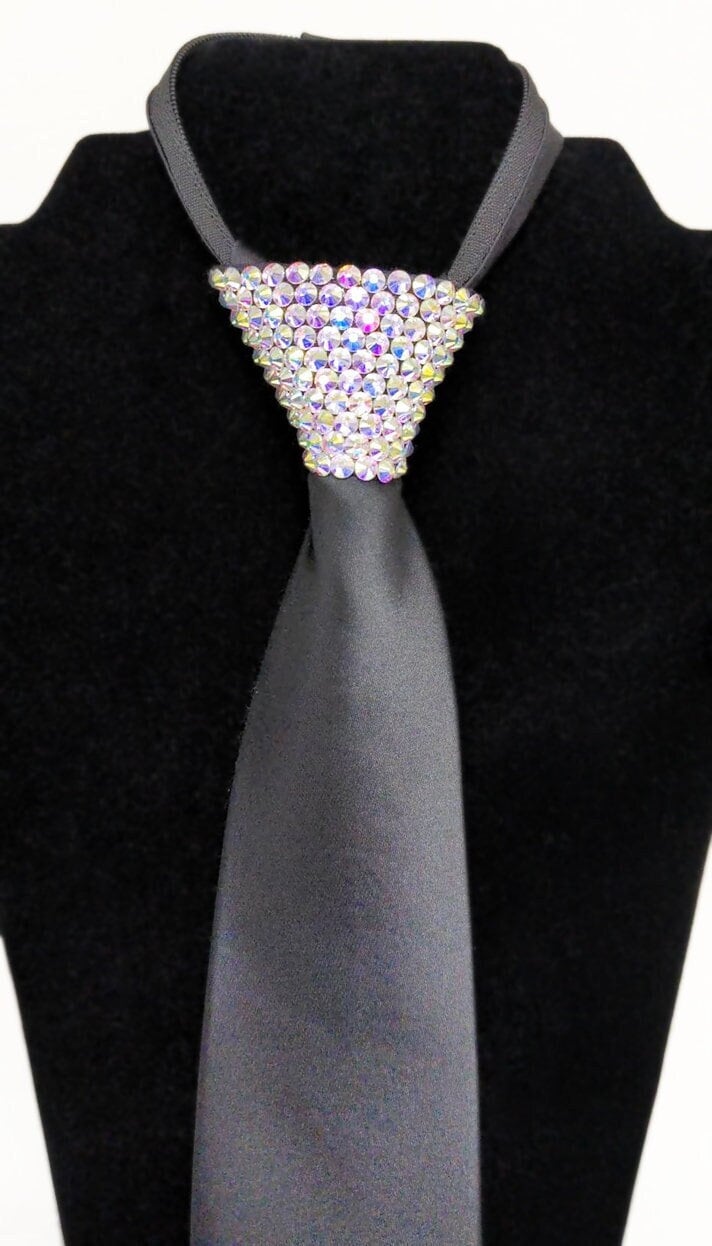 black rhinestone tie