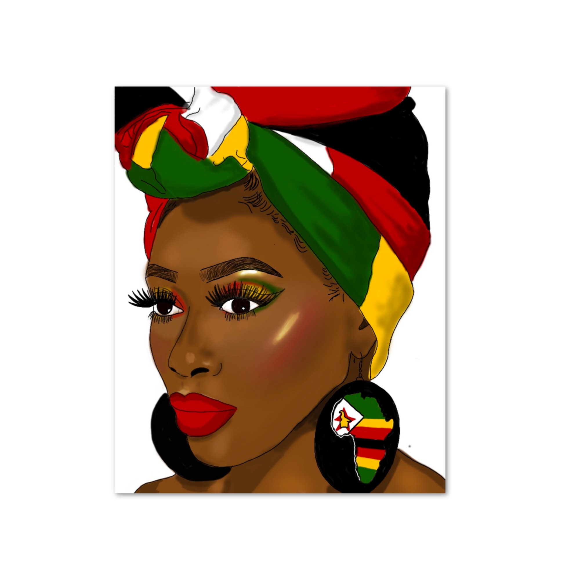 Fine Girl From Zimbabwe... Illustration Poster Etsy