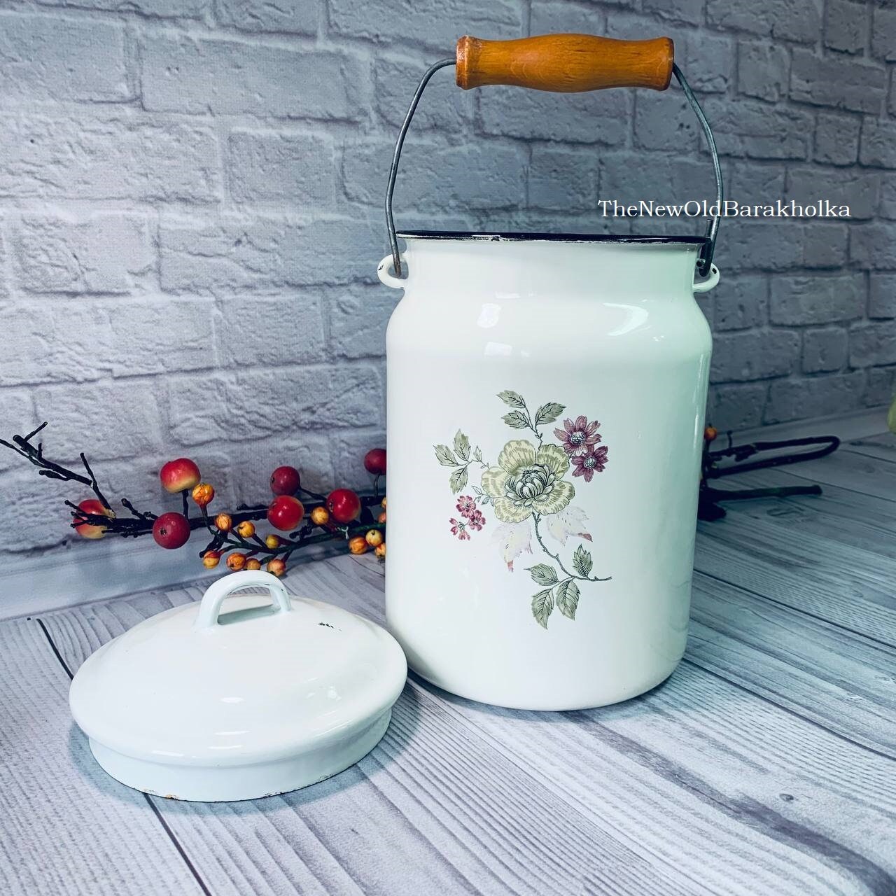 Botes de leche con tapa de esmalte soviético vintage blanco. | Etsy