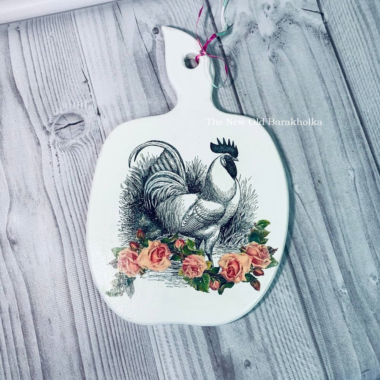 Vintage Decoupage Wooden Cutting Board Kitchen Usable Cutting Etsy