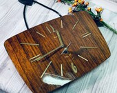 Wall Clock quot Majak quot ,Soviet Wall Clock,Vintage Clock,Mechanical Clock Majak,Clock with key,Office decor,Wall Clock USSR,Wooden Wall Clock 60s