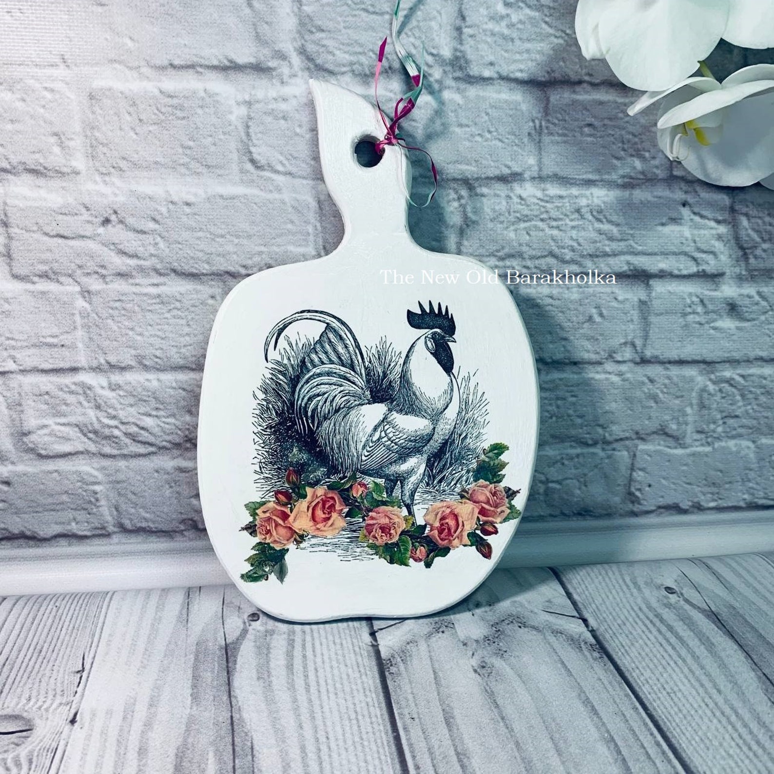 Vintage Decoupage Wooden Cutting Board Kitchen Usable Cutting Etsy