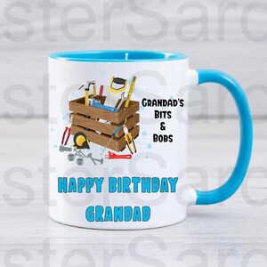 Grandad Birthday Christmas Fathers Day Tools Joiner Construction Saw Hammer Tape Measure Screwdriver Mug Personalised Gift