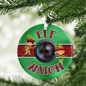 Niños Hija Hijo Elf Cam Cámara Travieso Bonito Personalizado Navidad Bauble Regalo Presente Recuerdo Novedad Árbol de Navidad Navidad