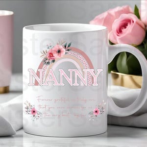 Nanny Forever Grateful - Birthday Gift - Nanny Gift - Personalised Mug - Gift From Grandkids - Gift For Nanny - Mother’s Day