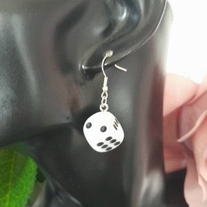 Novelty Black And White Dice Fashion Earrings | Novelty Gift | Christmas Birthday Present | Stocking Filler | Friendship Gift