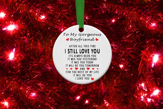 My Gorgeous Boyfriend Love Personalised Christmas Bauble Funny Gift Present  Keepsake Novelty Christmas Tree Xmas For Him