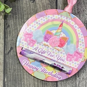 Anniversaire licorne, fille, cadeau pour enfants, adolescents, adultes, porte-cadeau en argent, cadeau pour maman, papa, cadeau personnalisé, porte-monnaie, carte postale