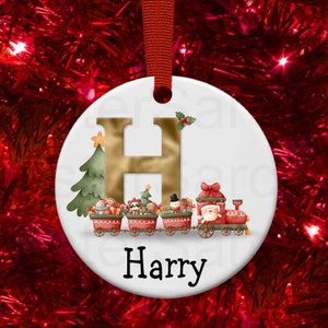 Kids Christmas Girls Boys Personalised Christmas Bauble Gift Present Keepsake Christmas Train Bauble Tree Xmas Daughter Son Nephew Niece