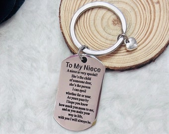 To My Niece Keyring | Family Birthday Christmas Gift Present | Gift For Her Gift For Niece |