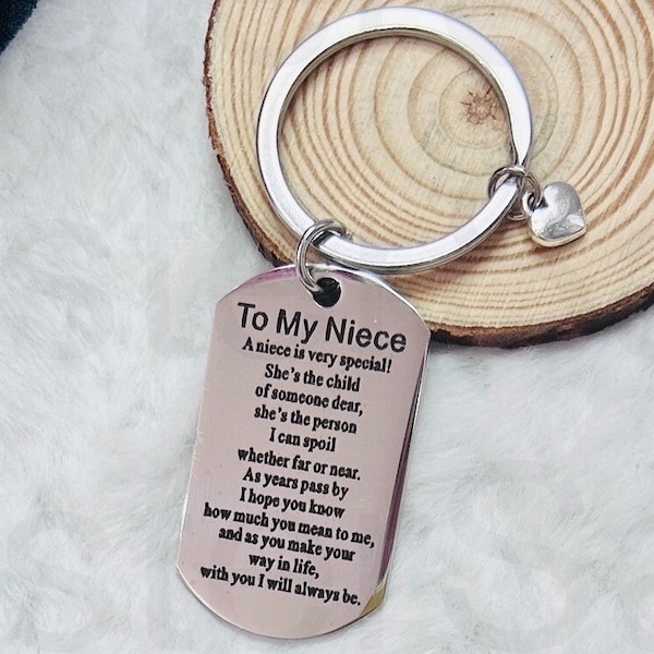 To My Niece Keyring | Family Birthday Christmas Gift Present | Gift For Her Gift For Niece |