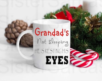 Funny Grandad’s not Sleeping Grandad Mug, Personalised Gift, Christmas Gift, Birthday Gift, Father’s Day, Best Grandad Gift