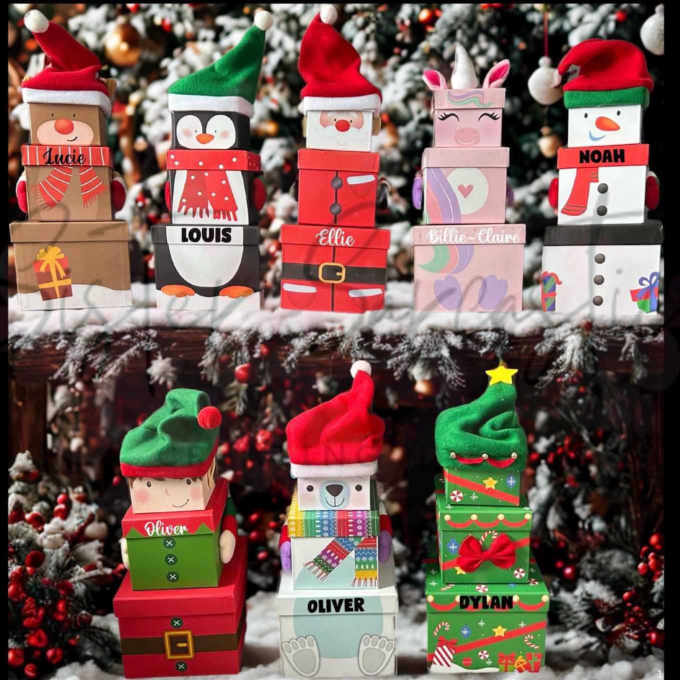 Personalized Name Tag Christmas Eve Box, Wooden December 1st Gift Box, Christmas Eve Crate, Family Holiday Keepsake, Christmas Gift For Kids/Family - View #2