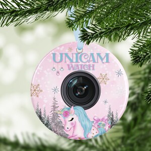 Niños Hija Sobrina Unicornio Reloj Cámara Cámara Travieso Bonito Personalizado Navidad Bauble Regalo Regalo Regalo Novedad Árbol de Navidad Navidad
