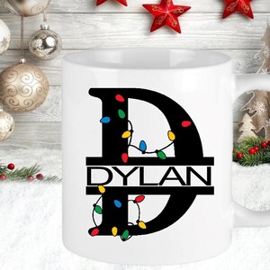 Personalizado Navidad Monograma Carta Presente Regalo Novedad Taza Taza Nochebuena Media Relleno Niños Mamá Papá
