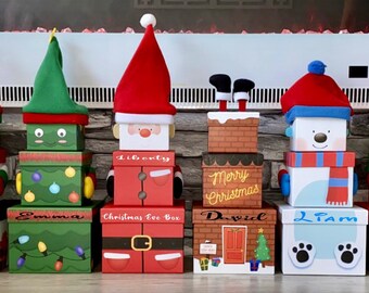 VINTAGE PECK SET OF 2 LARGE SOLDIER & SNOWMAN XMAS GIFT BOXES 4.5 X 4.5 X 12.5 VINTAGE PECK SET OF 2 LARGE SOLDIER & SNOWMAN XMAS GIFT BOXES 4.5 X 4.5 X 12.5
