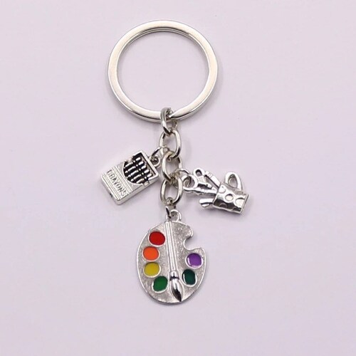 Paint Palette Keyring Personalised Gift Artist Keychain Art Etsy UK