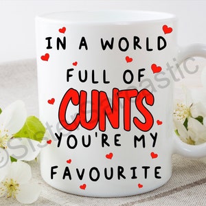 In einer Welt voller c**ts you&#39;re my favorite rude funny 11oz weiße Tasse Valentinstag Geschenk Freund Freundin Partner Geburtstag Weihnachten