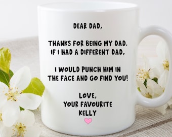 Personalised Funny Gift for Dad, Daddy Mug Cup,  Father’s Day present, Birthday Gift, Customised Novelty Funny Mug, Christmas Present