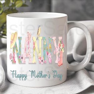 Best Nanny Gardening - Mother’s Day Gift - Nanny Gift - Personalised Mug - Gift From Grandkids - Gift For Nanny - Mothers Day