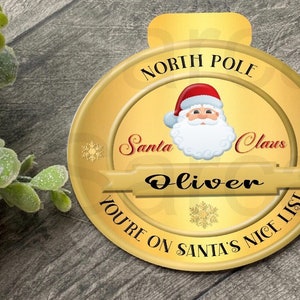 Personalised Kids Santa Nice List Medal Gift, Christmas Gift, Christmas Badge, Christmas Present, Son, Daughter