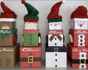 VINTAGE PECK SET OF 2 LARGE SOLDIER & SNOWMAN XMAS GIFT BOXES 4.5 X 4.5 X 12.5 VINTAGE PECK SET OF 2 LARGE SOLDIER & SNOWMAN XMAS GIFT BOXES 4.5 X 4.5 X 12.5