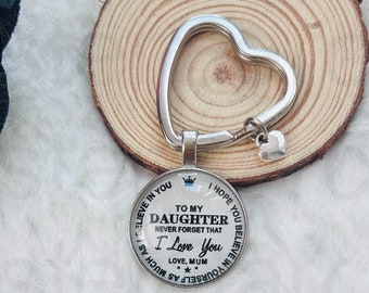 To My Daughter Love Mum ... Novelty Keyring Keychain Birthday Gift Present Christmas Mum Gran Daughter