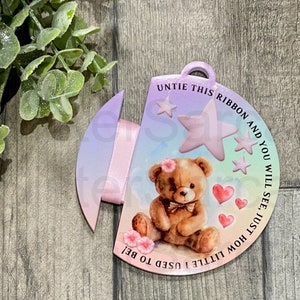 New Baby Boy Baby Girl Gift, Memento Keepsake Ribbon Bauble, Grandson Granddaughter, New Baby Gift, Newborn Keepsake, Personalised Baby Gift
