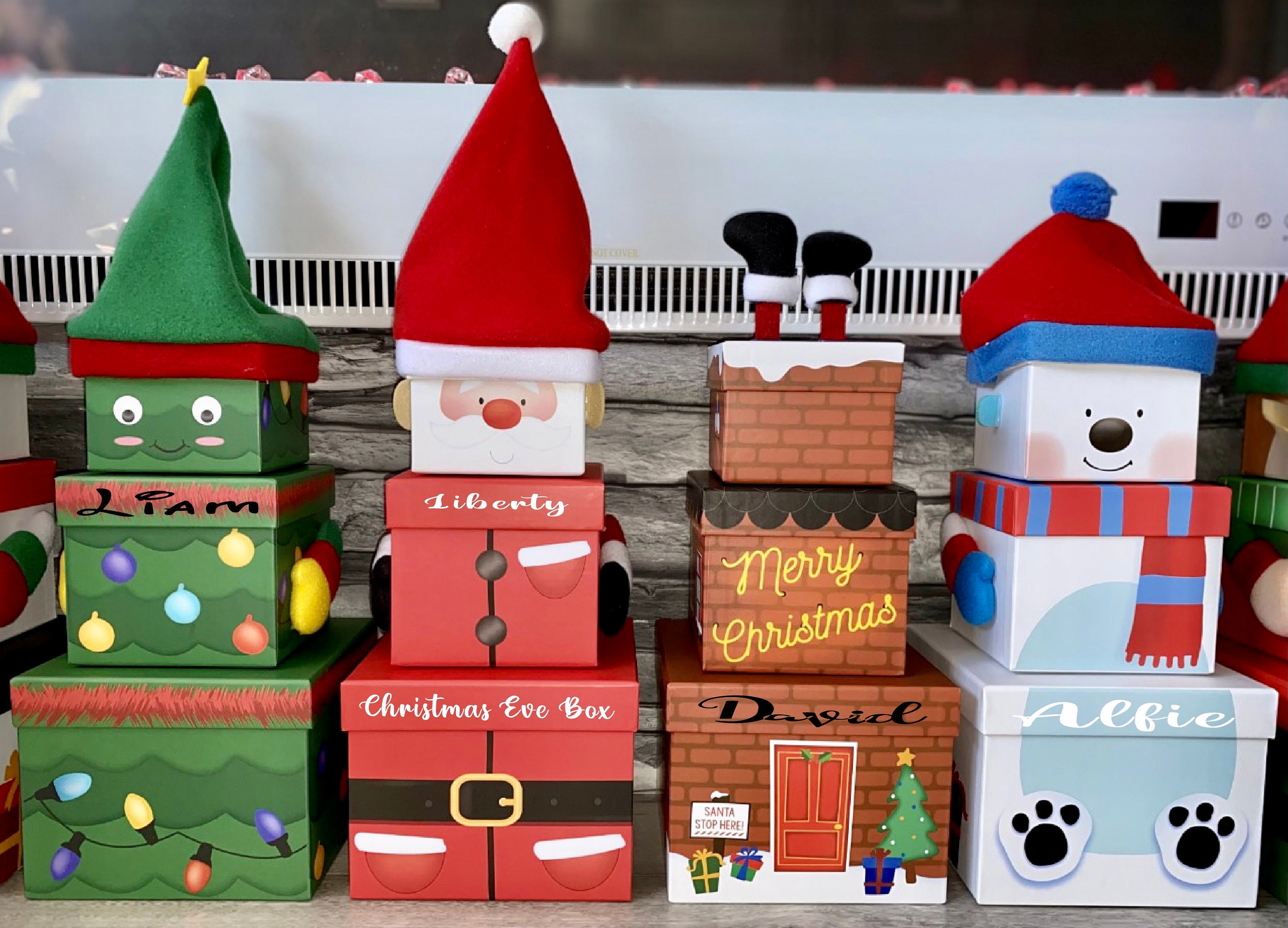 Christmas Personalised Customised Stacking Gift Boxes Etsy