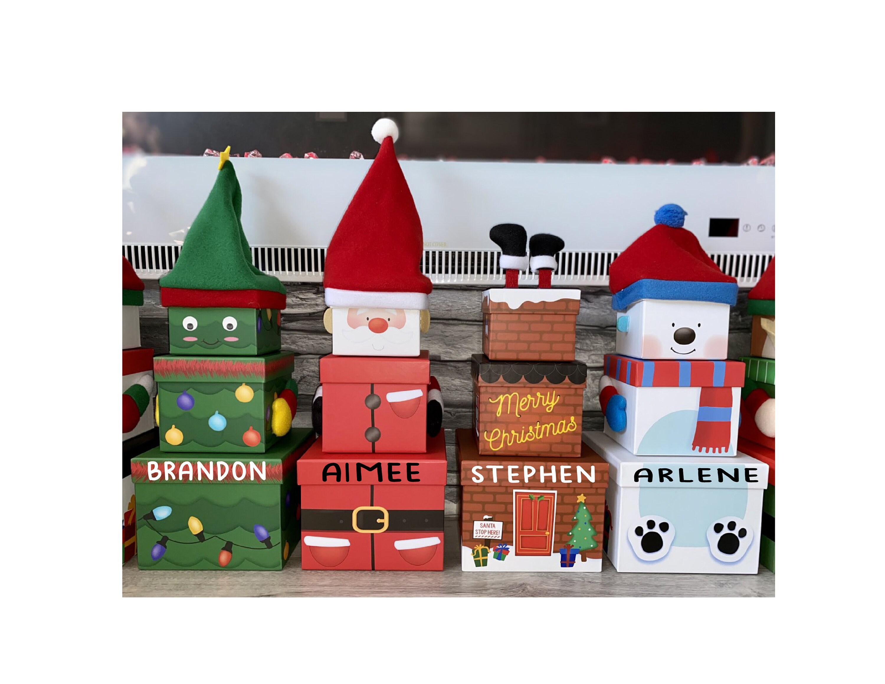 Christmas Personalised Customised Stacking Gift Boxes - Etsy UK