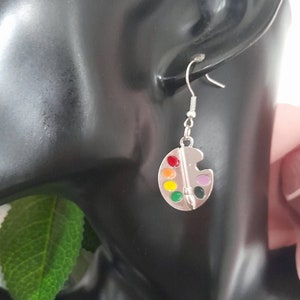 Painter’s Palette Earrings Novelty, Funny, Birthday, Gift, Brother, Sister, Girlfriend, Boyfriend, Teacher, Art, Artist