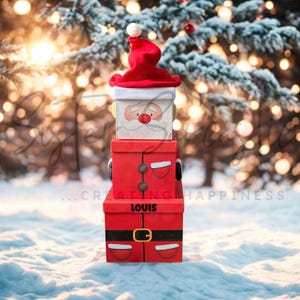 Kids Christmas Eve Box Personalised Customised Large Stacking Gift Boxes Reindeer, Santa, Snowman Novelty, Christmas Gift Box, Present Xmas