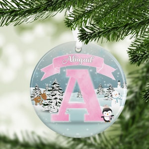 Baby’s First 1st Christmas Personalised Pink Blue Kids Christmas Gift Present Keepsake Novelty Bauble Christmas Tree Xmas