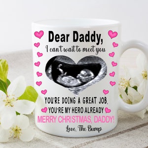 Daddy to be Birthday Christmas Father’s Day from bump present gift personalised with your scan photo mug cup keepsake from baby girl