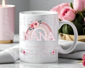 Nana Forever Grateful - Regalo di compleanno - Regalo per nonna - Tazza personalizzata - Regalo dai nipoti - Regalo per la nonna - Regalo per la festa della mamma