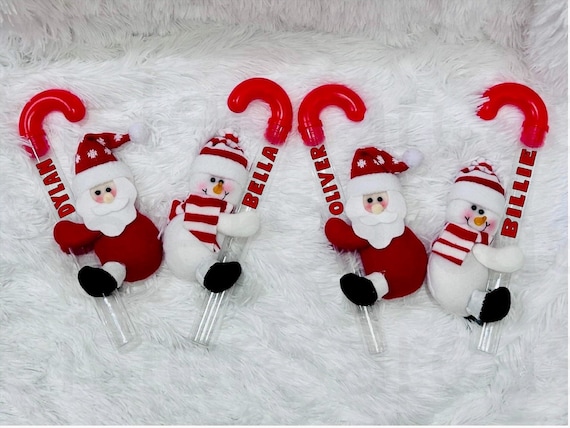 Bastón de caramelo personalizado para Navidad para niños Muñeco de nieve  de Papá Noel Regalo novedoso Caja de regalo Caja de Nochebuena