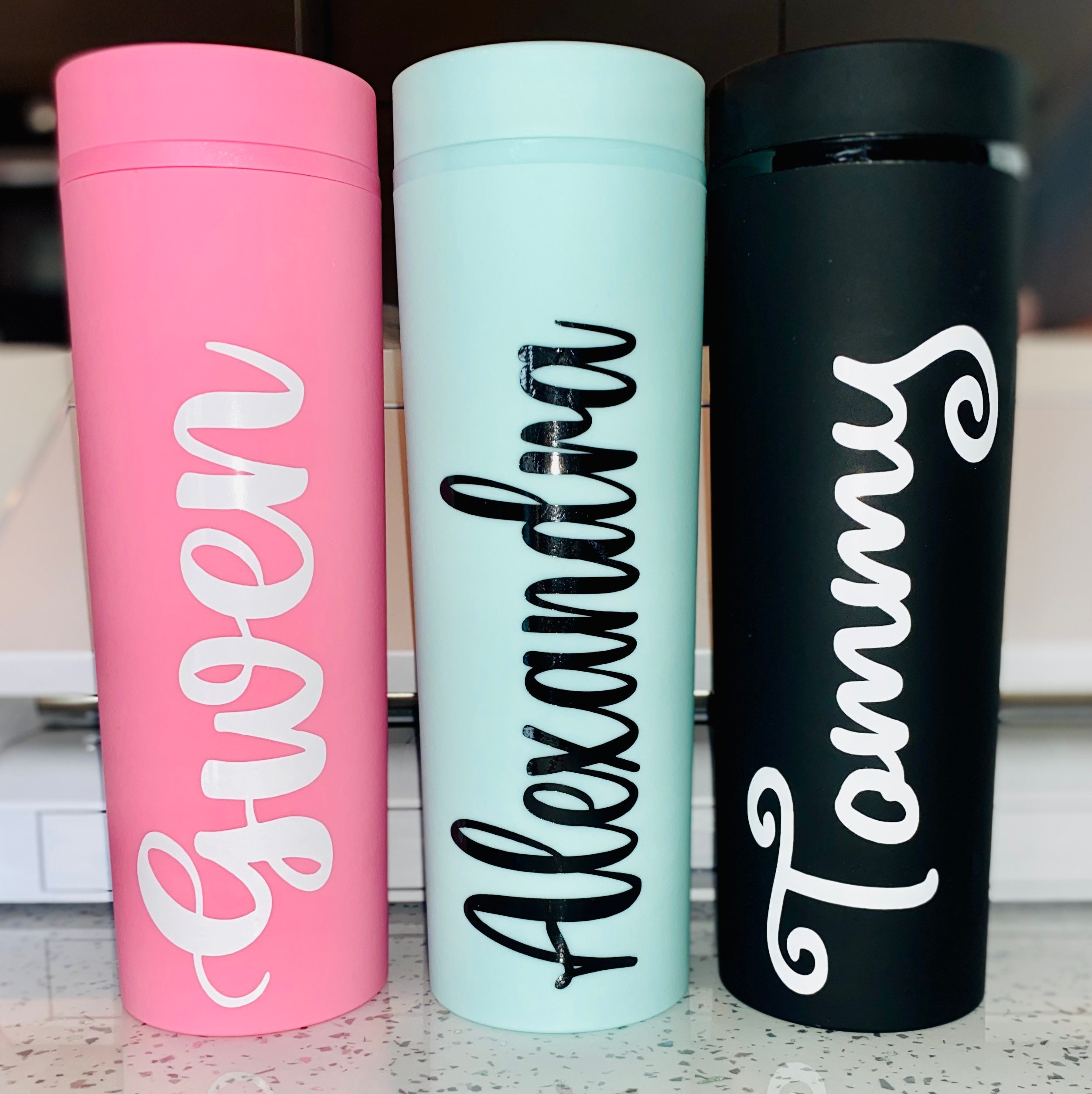 Personalised Skinny Matte Tumbler Tumbler With Straw Matte Etsy