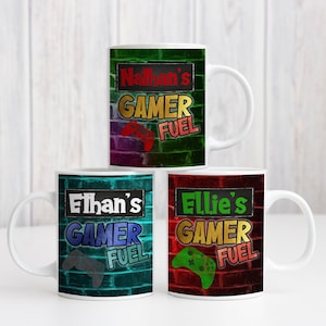 Gamer Fuel Mug Cup Personalised Customised Birthday Gift Son Christmas Valentine’s Day Girlfriend Boyfriend Sister Brother Friend Mum Dad