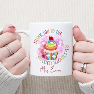 Personalised Teacher Gift, Personalised Mug, Sweetest Teacher Mug Cup, Christmas Present, Birthday Gift, Teacher Gift End of School Term,