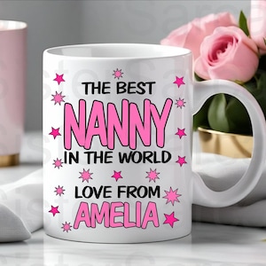 Best Nanny In The World - Birthday Gift - Nanny Gift - Personalised Mug - Gift From Grandkids - Gift For Nanny - Mother’s Day