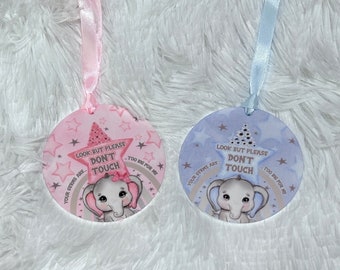 Baby Pram Car Seat Charm, Don’t Touch Please Your Germs Are Too Big For Me Thank You Baby Sign | Newborn Boy Girl Baby Shower Present