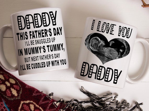 Daddy to be Father’s Day from bump present gift personalised with your scan  photo mug cup keepsake 1st Father’s Day