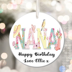 Nan Nana Nannie Gran Birthday Christmas Personalised Gardening Gift Present Keepsake Bauble Plaque Christmas Tree Xmas