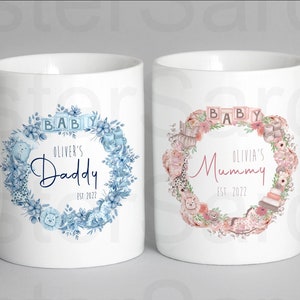 Personalised New Baby Girl Baby Boy New Birth Mummy Daddy Cup Mug Keepsake Gift Present